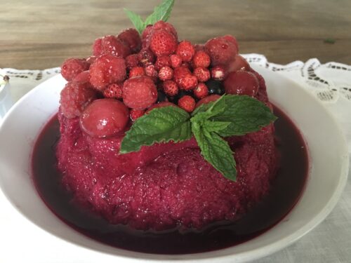 Summer time, summer pudding.